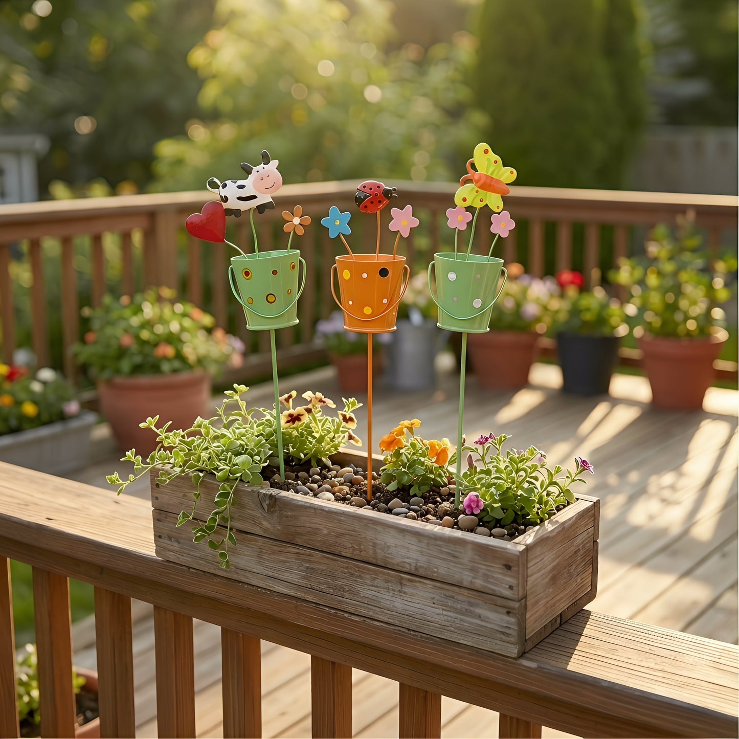 🪴Set of 3 Metal Flower Pot Garden Stakes