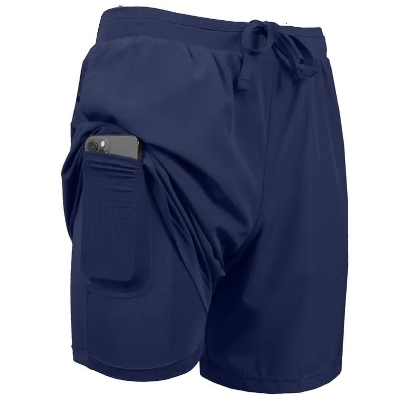 Men's 2 in 1 Quick Dry Gym Running Shorts With Liner