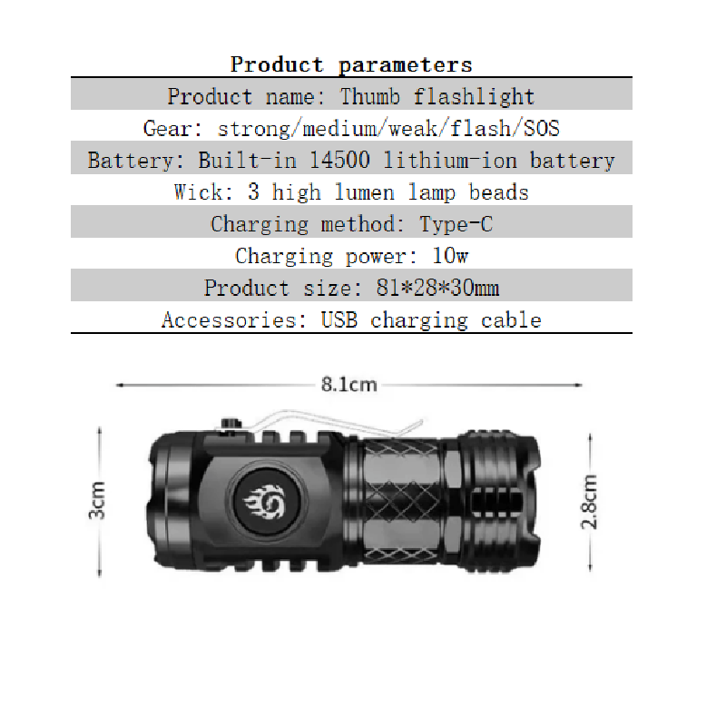 🔥Three-eyed Monster Mini Flash Super Power Flashlight