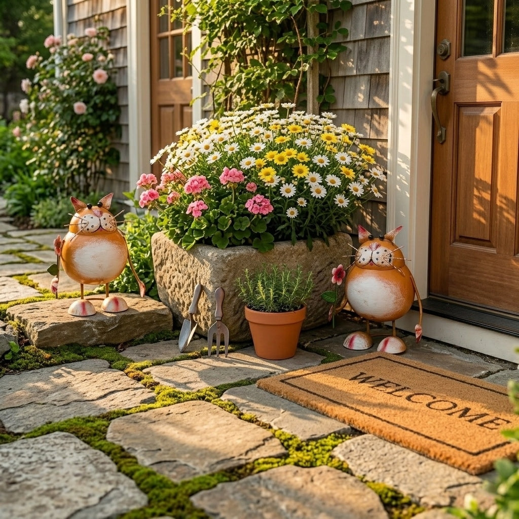 🐱Rustic Cat-Shaped Iron Statue