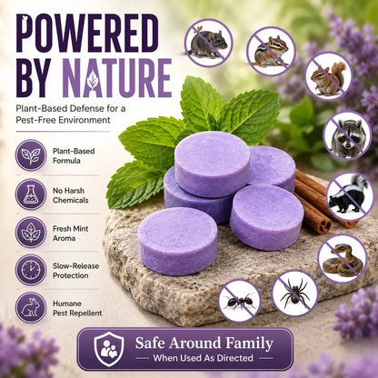 Natural Pest & Rodent Repellent Pucks | Long-Lasting Plant-Based Formula | 12 Piece
