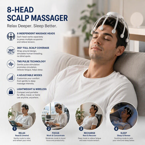 🐙 LIMITED-TIME 40% OFF! 💆‍♂️Intelligent Octopus Head Massager – Relaxing Kneading, Multiple Modes & Portable Design 🔋