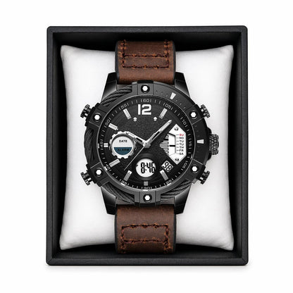 🔥Multifunctional Dual Display 3ATM Waterproof Men's Quartz Sports Watch