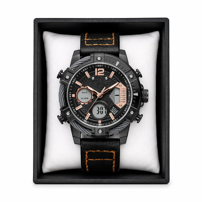 🔥Multifunctional Dual Display 3ATM Waterproof Men's Quartz Sports Watch