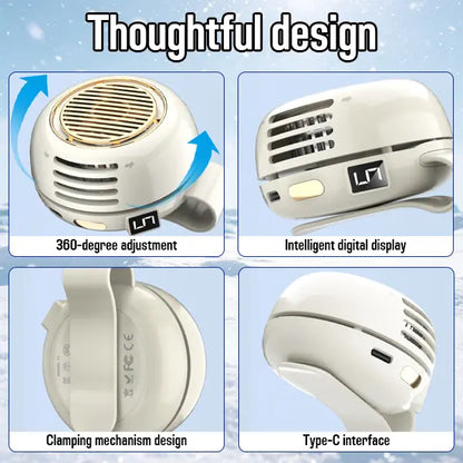 Mini Whirlwind Fan for Waist Clip Fan, 3 Speeds Hands-Free Neck Fan