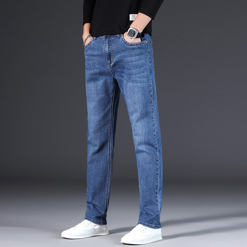😎New Arrival👖Men's Elastic High Waist Straight Leg Jeans