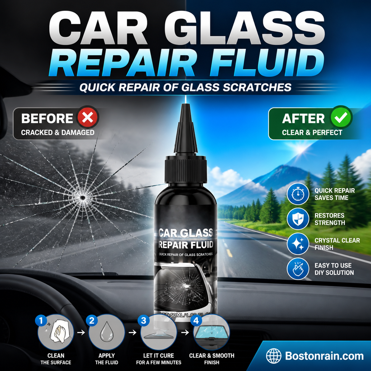 🎉 2026 Sale — Over 25,700 Sold!🚗 Fast‑Acting Windshield Crack & Chip Repair Kit