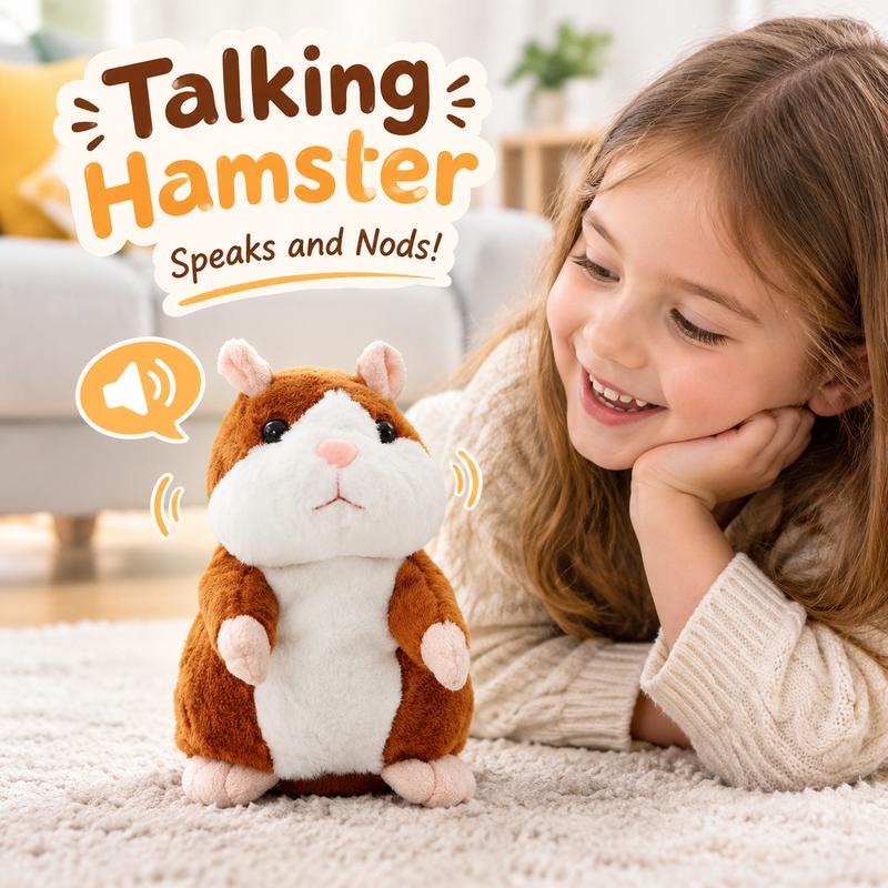 🐹 Last Day Special！✨Talking Hamster Plush – repeats whatever you say, auto head-shaking, hilarious fun for kids & adults.🎁