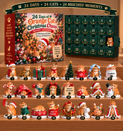 🐾 24 Days of Orange Cat Christmas Chaos — 24 Mischievous Kitties