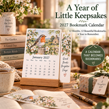 🌸 2027 A Year of Little Keepsakes – 12-in-1 Bookmark Calendar