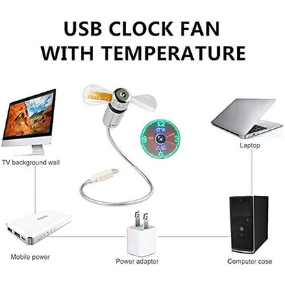🔥2026 Hot Sale 48% OFF🔥USB Fan with LED Clock Lighting