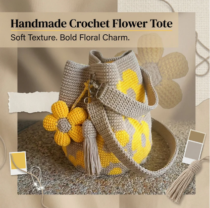 🌼✨Hand-crocheted floral tote bag 🌼✨