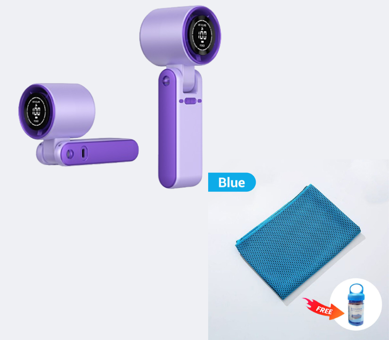 📢📢40% OFF !! ⏰Portable Handheld Fan with LED Digital Display🌬️ Stay cool—Anytime, Anywhere❄️