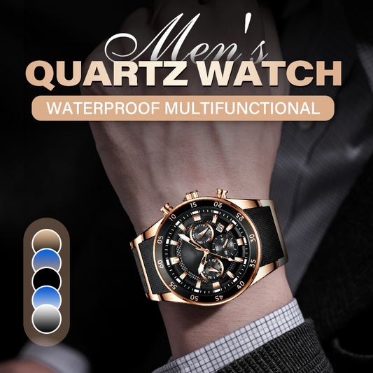 ⌚49% OFF NOW! ✨ Men's Waterproof Multifunctional Quartz Watch – Chronograph Design, Luminous Hands & Stainless Steel 🌊