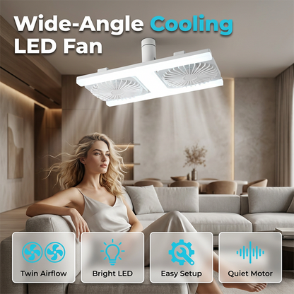 📢📢37% OFF !! ⏰ 2-in-1 LED Ceiling Fan Light – Dual Cooling, Ultra Bright, Tool-Free Install 🌀