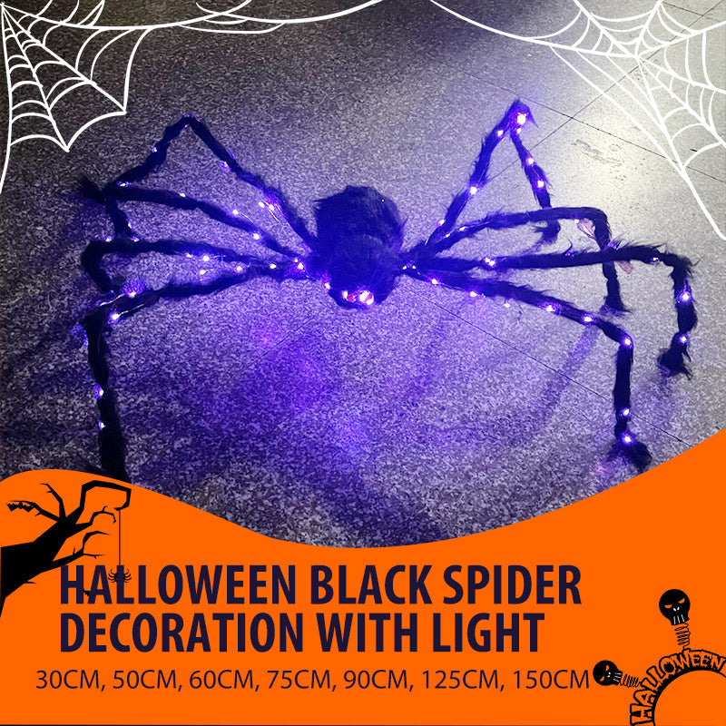 🎃LIMITED-TIME 50% OFF! ⏰Halloween Black Spider Decoration with Light🕷️