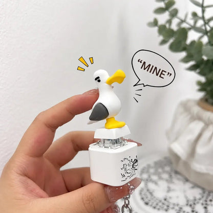 🐦 😂 Seagull "MINE!" Sound Button Keychain – Real Sound & LED Light Fun Gift