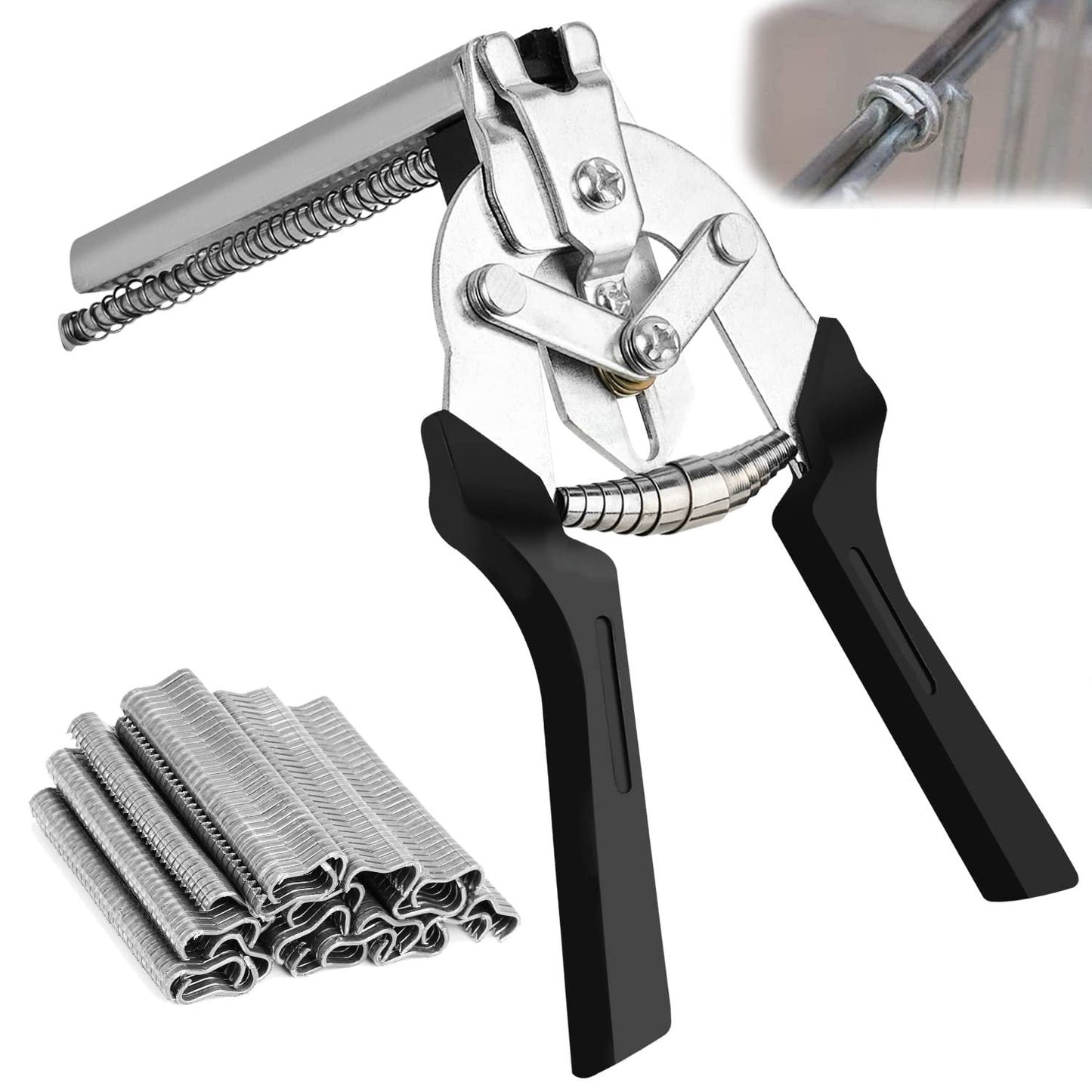 🔥M-Type Hog Ring Pliers Kit – Semi-Automatic Spring-Loaded Fence & Cage Repair Tool