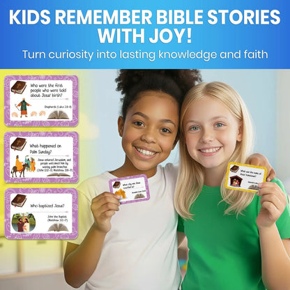 📖 Bible Trivia Cards for Kids – 300 Questions, 150 Cards, Perfect for Family Game Night & Sunday School