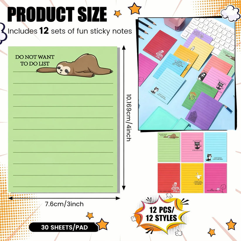 Sticky note size reference with hand