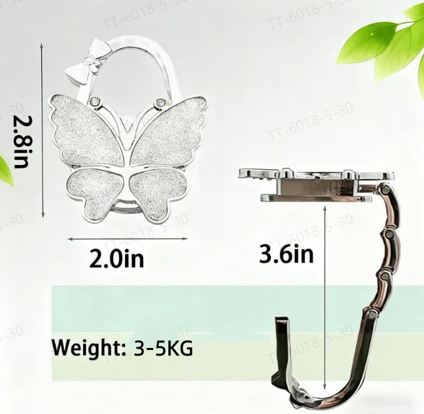 Butterfly Foldable Handbag Hook – Stylish, Portable & Non-Slip Bag Hanger