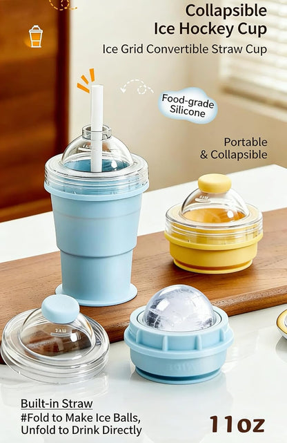 🔥2-in-1 Collapsible Silicone Ice🧊Ball Maker Cup