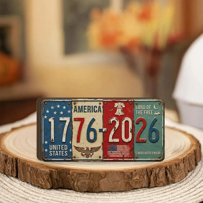 🔥Anniversary Block Sign | Rustic License Plate Art 1776-2026 Semiquincentennial Decor