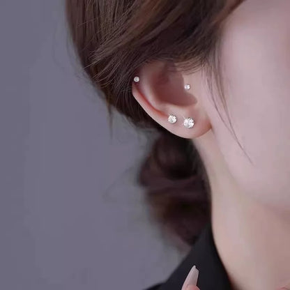 🔥Anti-Allergy, Ultra-Bright Fashionable And Luxurious Stud Earrings, Sleeping With It (Sliver color)