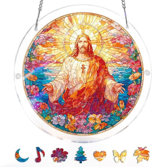 💖Acrylic Jigsaw Puzzle Suncatcher - Holy Light of Jesus Light
