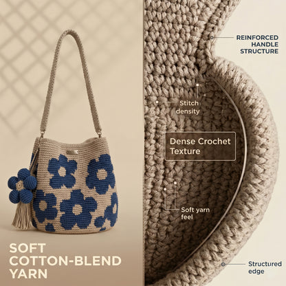🌼✨Hand-crocheted floral tote bag 🌼✨