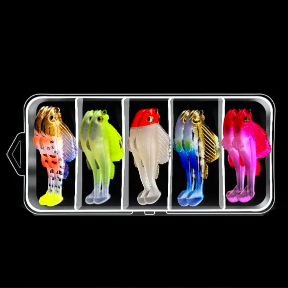 5-Piece T-Tail Soft Lure Set with Box