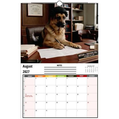 Funny German Shepherds Wall Calendar 2027
