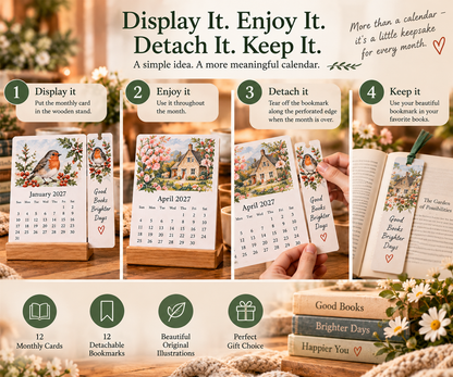 🌸 2027 A Year of Little Keepsakes – 12-in-1 Bookmark Calendar