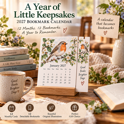 🌸 2027 A Year of Little Keepsakes – 12-in-1 Bookmark Calendar