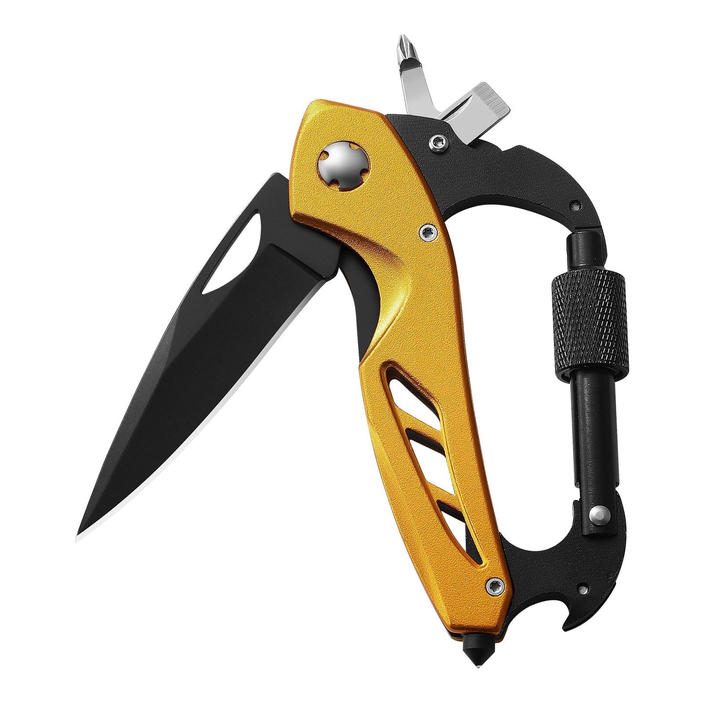💥All-in-One Carabiner Multi Tool – Compact EDC Keychain with Knife & Screwdriver