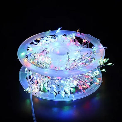 🎄 LED Copper Wire Firecracker Fairy Lights – Flexible Twinkling String Lights for Festive Home Décor