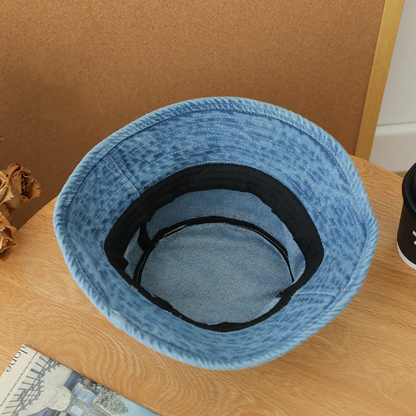 Washed Denim Bucket Hat – Stylish UV Protection Hat