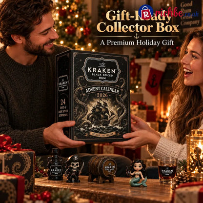 24-Day Kraken Rum Mini Bottle Advent Calendar Set for Holiday Bar Table Display Rum Lover Collectible Gift Christmas