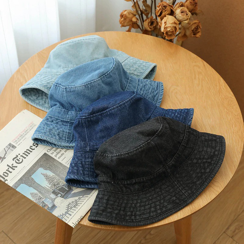 Washed Denim Bucket Hat – Stylish UV Protection Hat