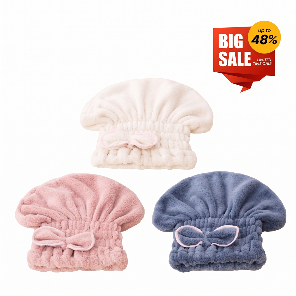 Professional Ultra-Absorbent Anti-Frizz Microfiber Hair Drying Cap