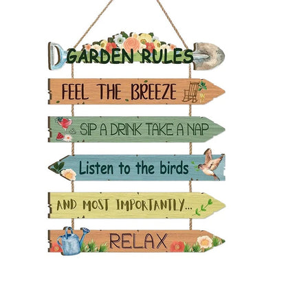 🪄Rustic Wooden Garden Hanging Sign Wall Decor Plaque