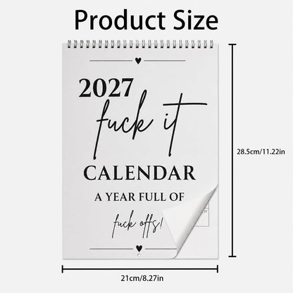 🥳2026 HOT SALE🥳💞50K+ SOLD!-Fuck It Calendar 2027, Funny Sweary Wall Calendar