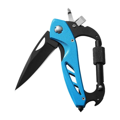 💥All-in-One Carabiner Multi Tool – Compact EDC Keychain with Knife & Screwdriver