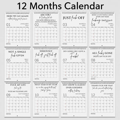 🥳2026 HOT SALE🥳💞50K+ SOLD!-Fuck It Calendar 2027, Funny Sweary Wall Calendar