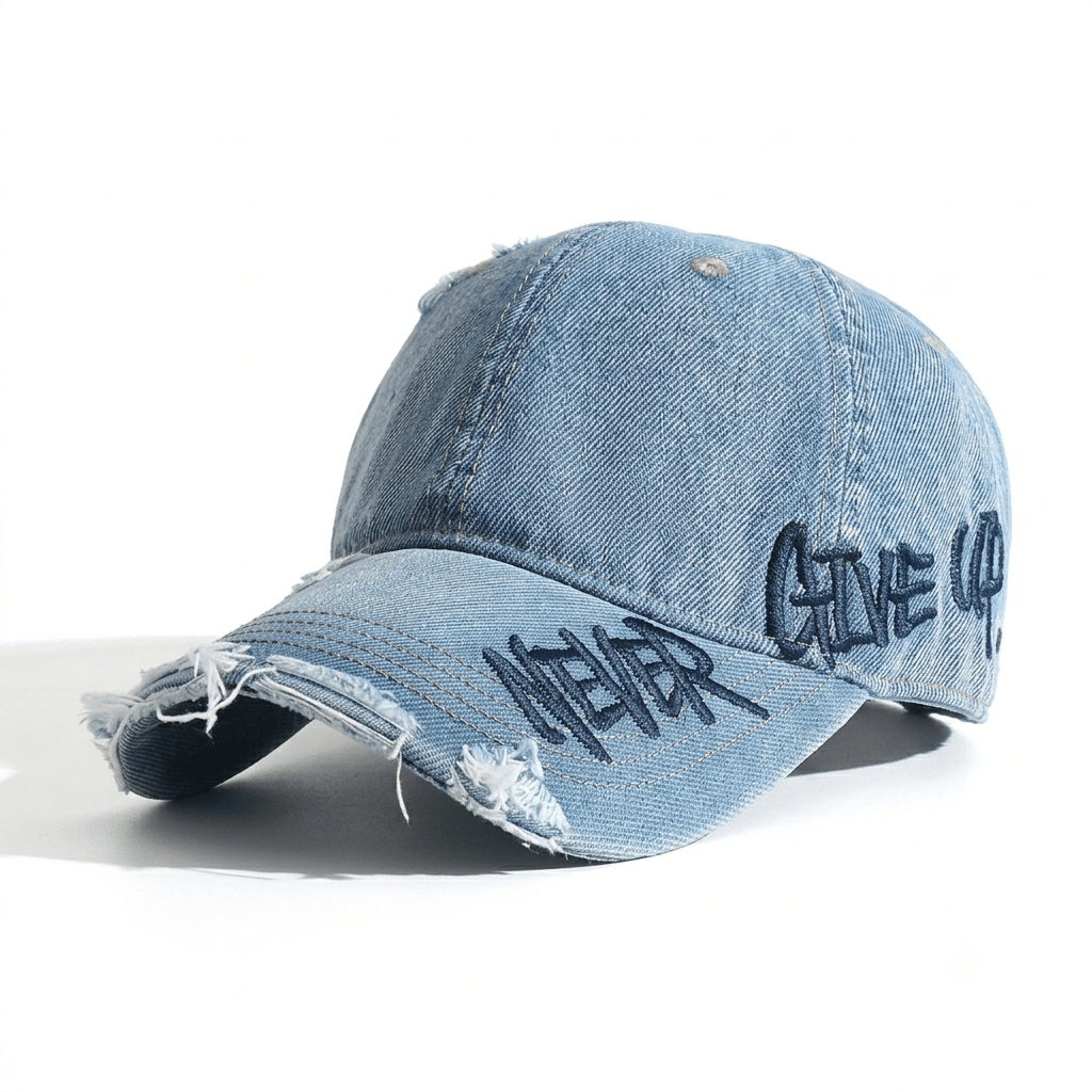 “NEVER GIVE UP” Embroidered Cap