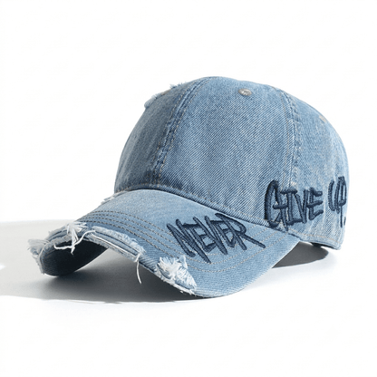 “NEVER GIVE UP” Embroidered Cap