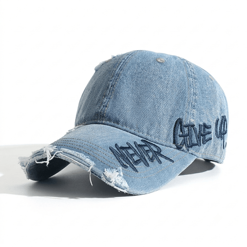 “NEVER GIVE UP” Embroidered Cap