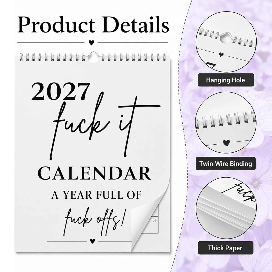 🥳2026 HOT SALE🥳💞50K+ SOLD!-Fuck It Calendar 2027, Funny Sweary Wall Calendar