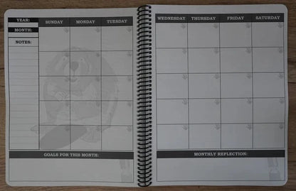 🔥🖤📚Themed Yearly Planner(✨Hardcover Book)