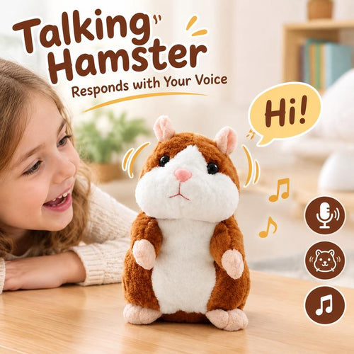 🐹 Last Day Special！✨Talking Hamster Plush – repeats whatever you say, auto head-shaking, hilarious fun for kids & adults.🎁